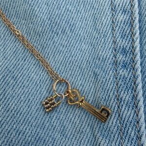 🔑 Lock + Key 🔐 Gold Pendant Necklace